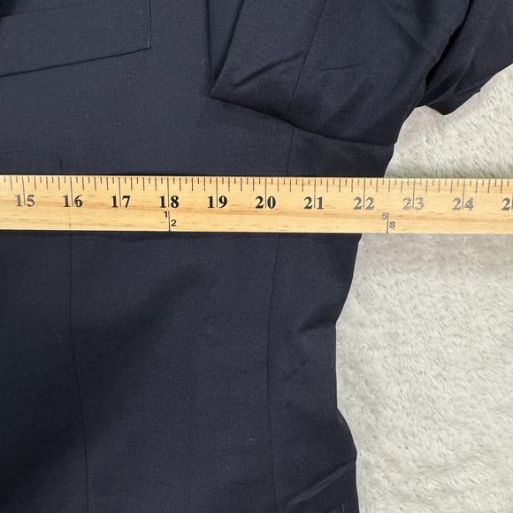 Chaps Blazer Jacket Men 43R Navy Gold Button Wool Classic Formal Single Breasted - Picture 8 of 11